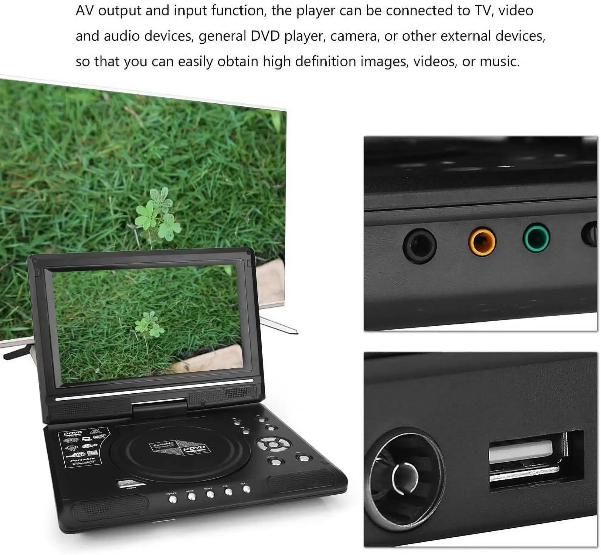 Children's Learning Game TV  Player DVD Reader Portable Mobile DVD Rechargeable Lithium Battery Built-in Card Reader