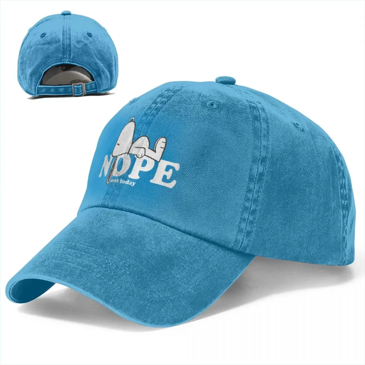 Peanuts Snoopy Nope Baseball Cap Casual Distressed Denim Snapback Hat Men Women Outdoor Workouts Caps Hat