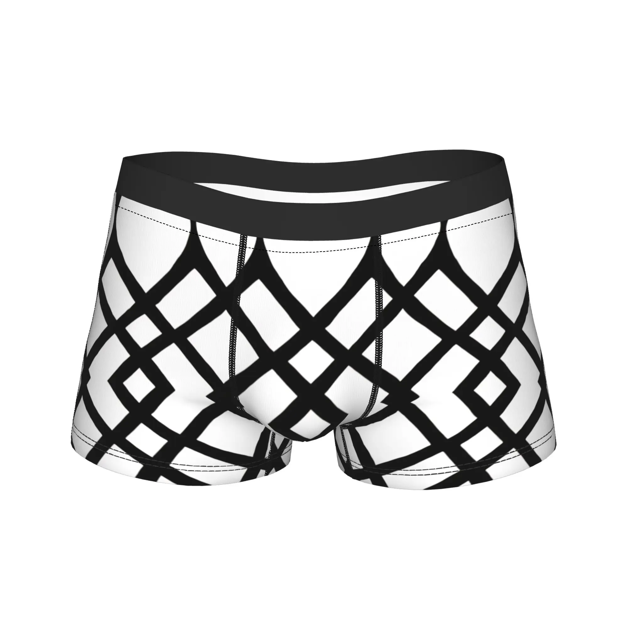 

geometric crisscross line patterns Underwear Males Boxer Brief Classic Boxer Shorts Hot Sale Custom DIY Plus Size Underpants
