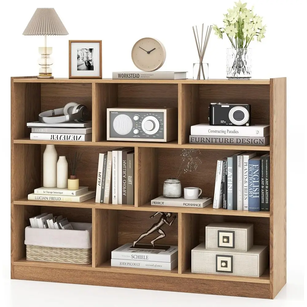 

3-Tier Wooden Open Storage Bookshelf, Multipurpose Display Cabinet for Living Room, Study, Reading Nook, 48 x 12.5 x 36.5, Natur