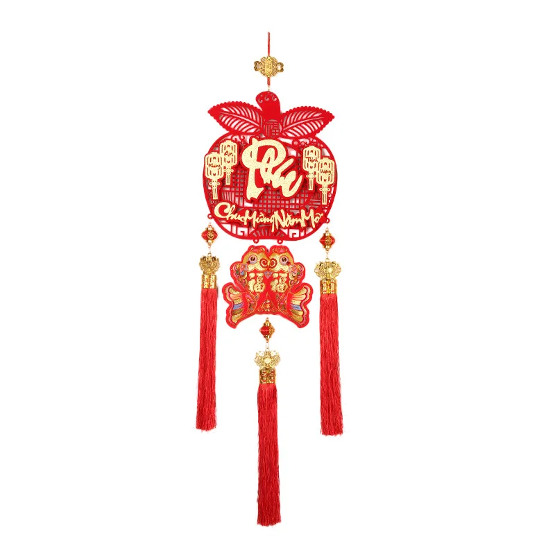 الفيتنامية القمرية السنة الجديدة Tet قلادة مع شرابة ديكور المنزل مهرجان الربيع قلادة معلقة 2026 مهرجان الربيع التقليدي #6