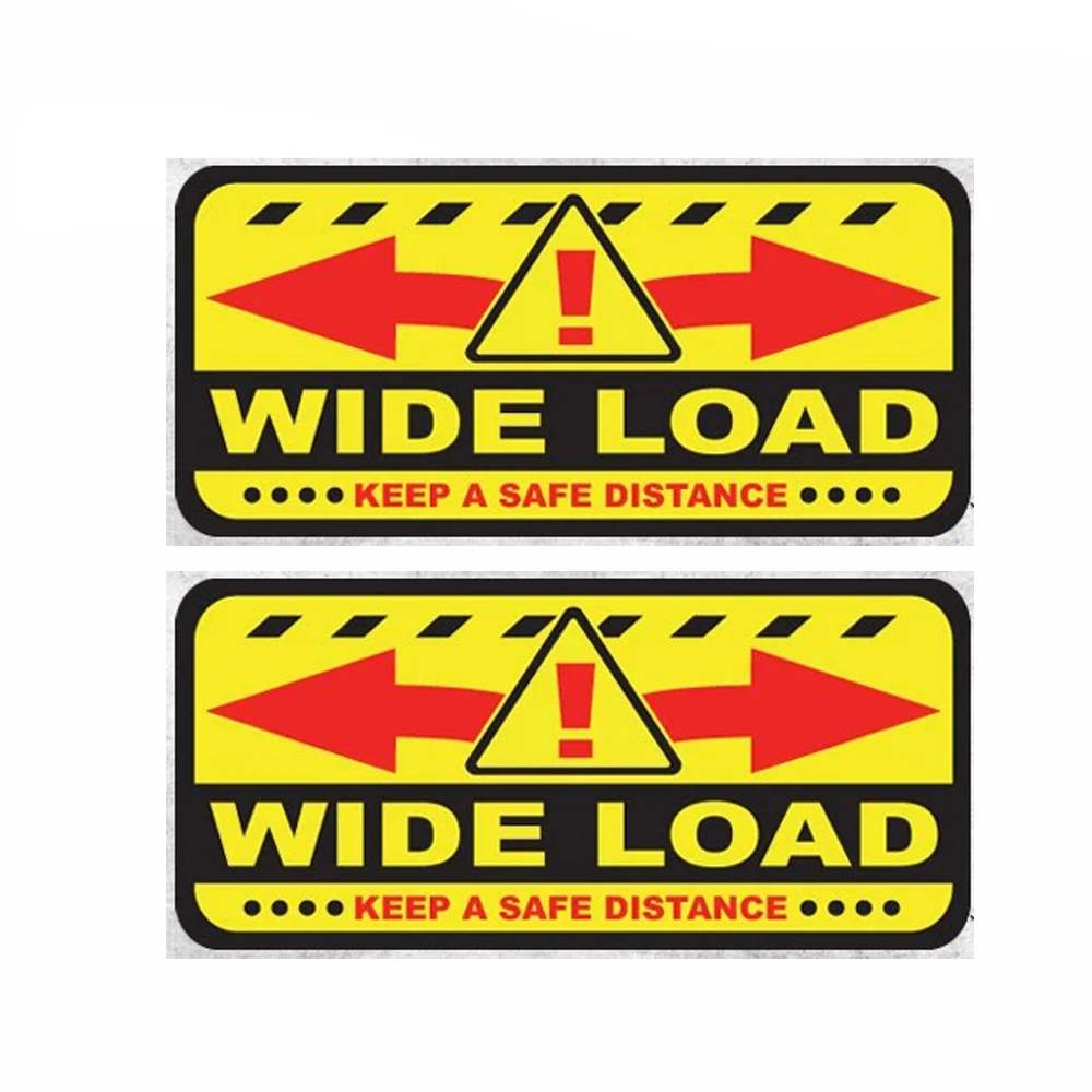 2pcs 8x3.75 inches Wide Load sticker decal truck vehicle caution warning safety label