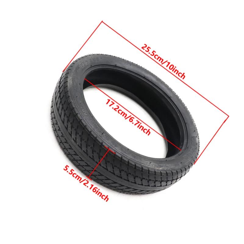 Inner and Outer Tire Set for Electric Scooter Tricycle Size 255X55 Includes Inner Tube Component