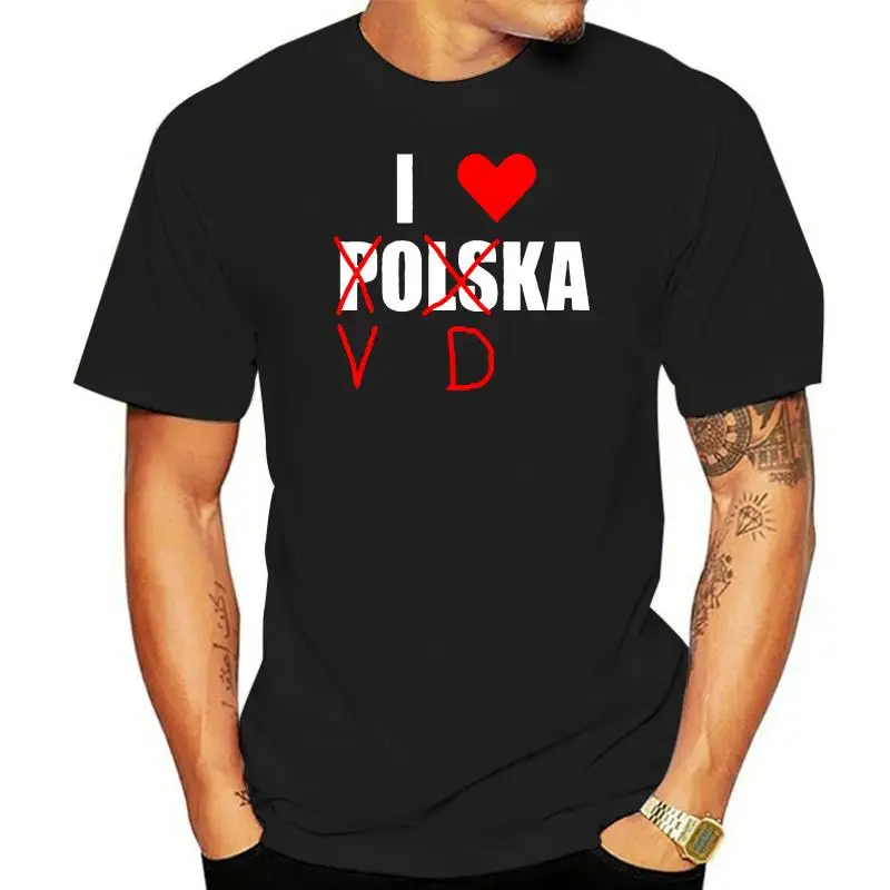 Knitted I Love Vodka - Polska Design T-Shirt Cotton Anti-Wrinkle Awesome Men's Tshirts Army Green Gents 2022