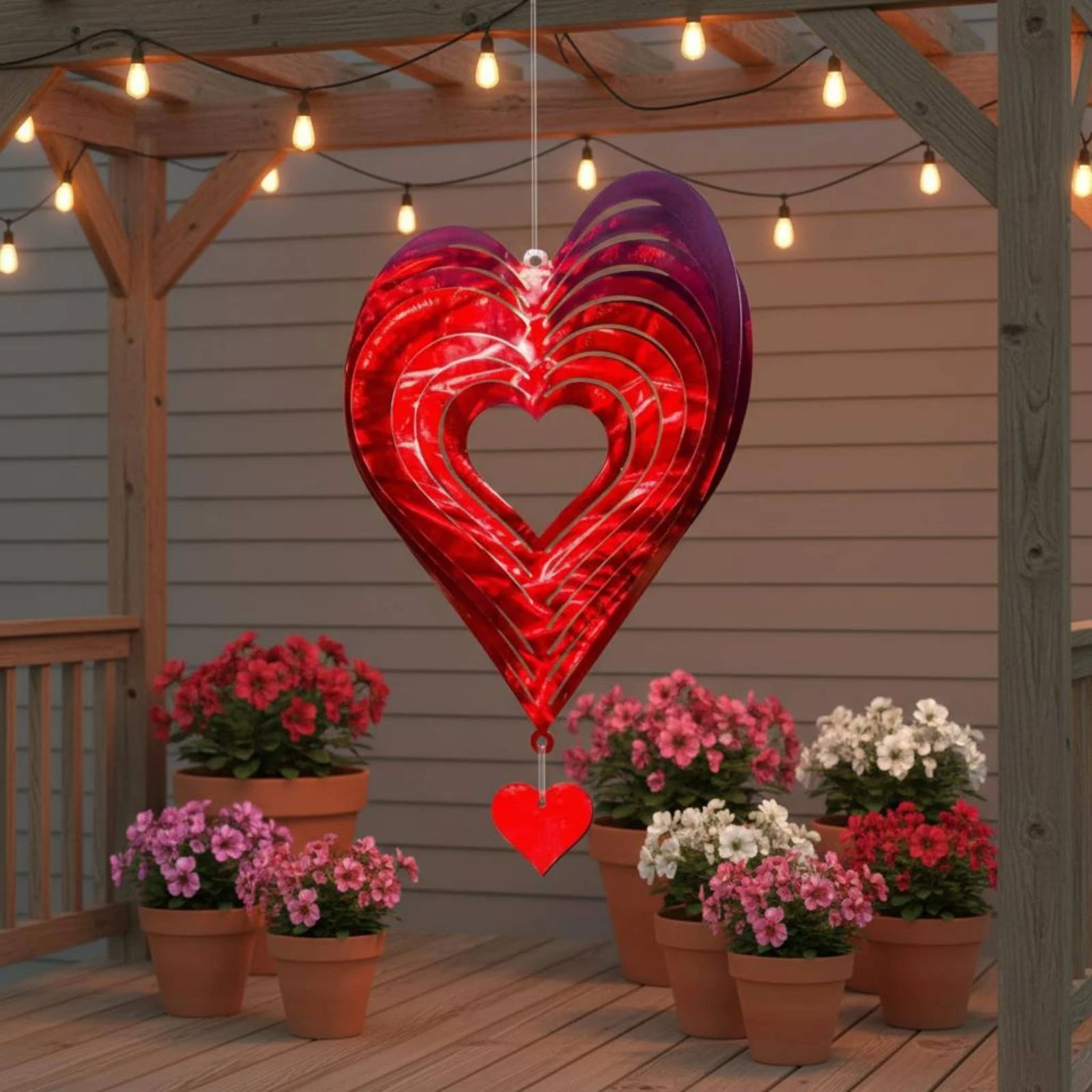 Decoración giratoria con corazón 3D metálica para gatos y perros - imagen 5