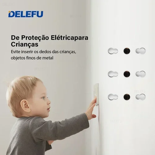 Imagen 2 del producto DELEFU Panel de vidrio blanco estándar italiano 118*74mm TEL CAT5E CAT6 TV toma de pared satelital