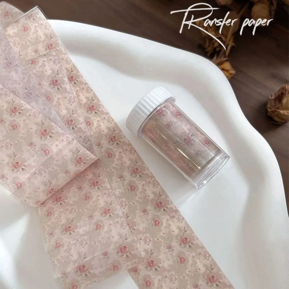 100cm Length Vintage Rose Transfer Paper DIY Nail Art Supplies Flower Nail Foils Ultra-thin Flower Print Nail Stickers