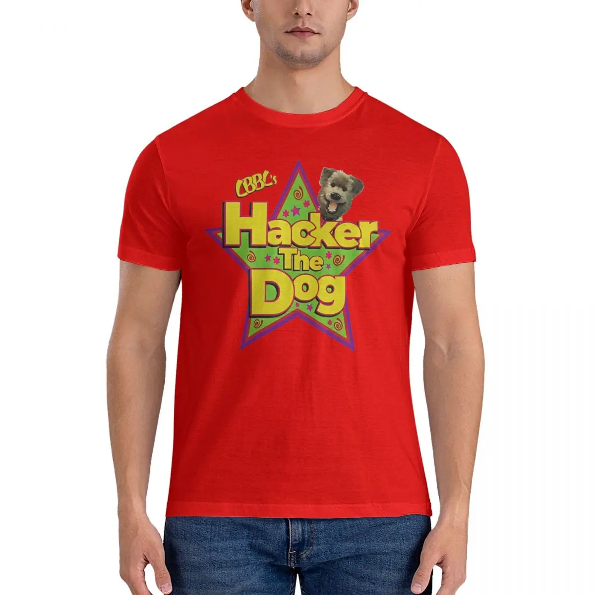 Printed Cbbc's Hacker T.Dog Tshirt Men's O-neck Short Sleeve Tops Shirts Hacker Dog Puppet Maker Cotton Summer Top Tee