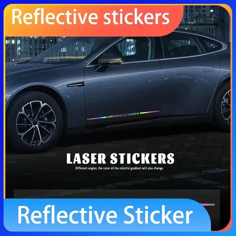 

Car reflective laser logo stickers For Audi A5 A3 A4 A6 A7 A8 Q2 Q7 Q3 Q5 Q8 B5 B6 B7 B8 B9 Q7 8P 8V 8L 311 12V Car Accessories