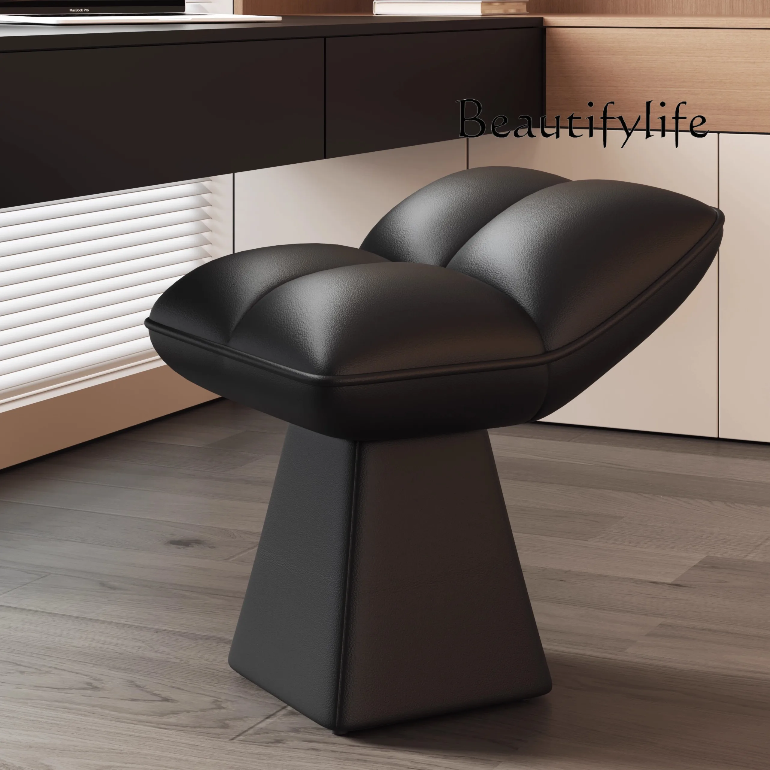 

Designer dresser leather makeup stool living room shoe change rotating sofa stool manicure chair