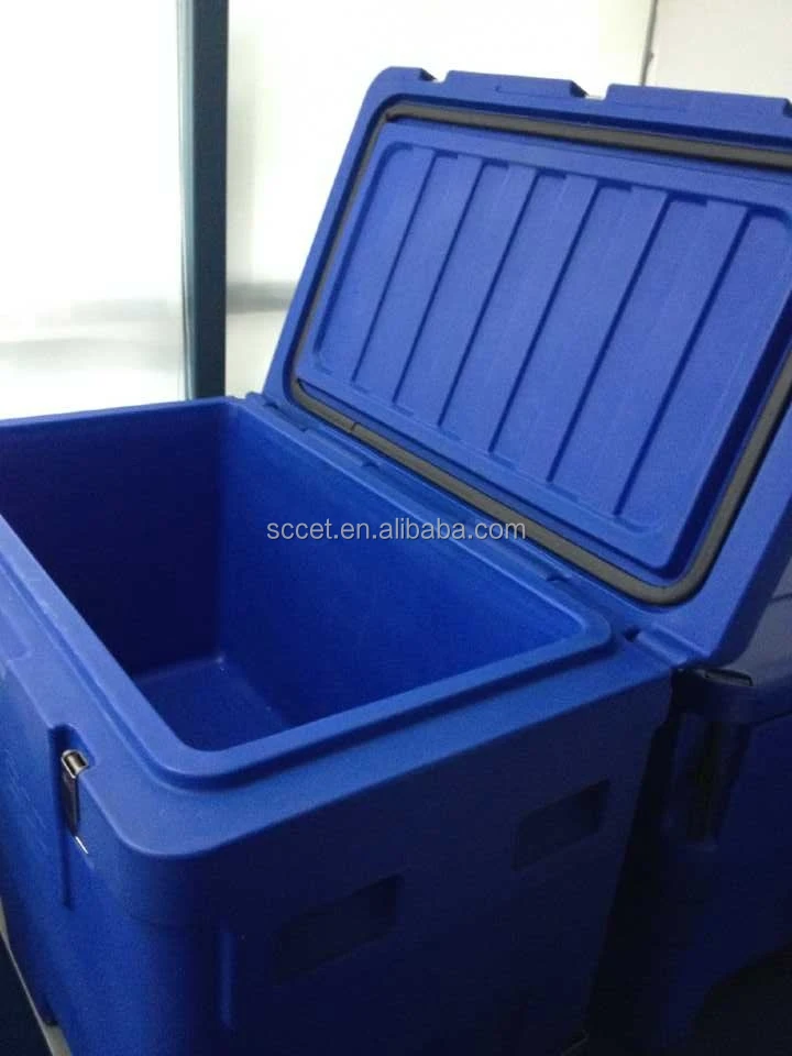 Dry Ice Container, Roto-molded PE Insulated Storage Box, Cryogenic Transport Cooler with Polyurethane for Outdoor Transportation