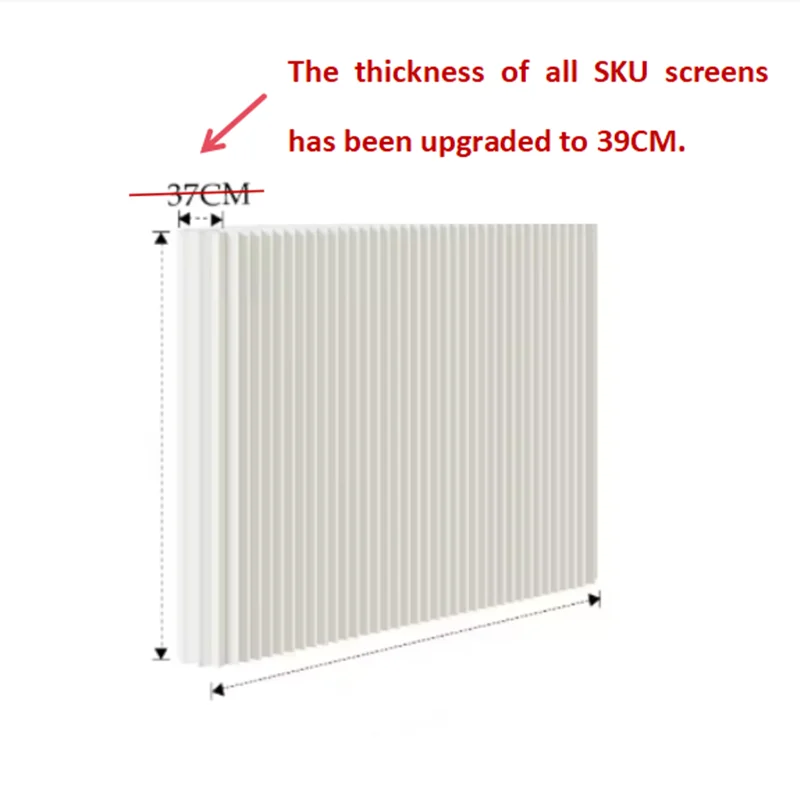 39cm Thick Customized Size White Brown Organ Paper Wall Screen Room Dividers Office Partition Removable Folding Baffle