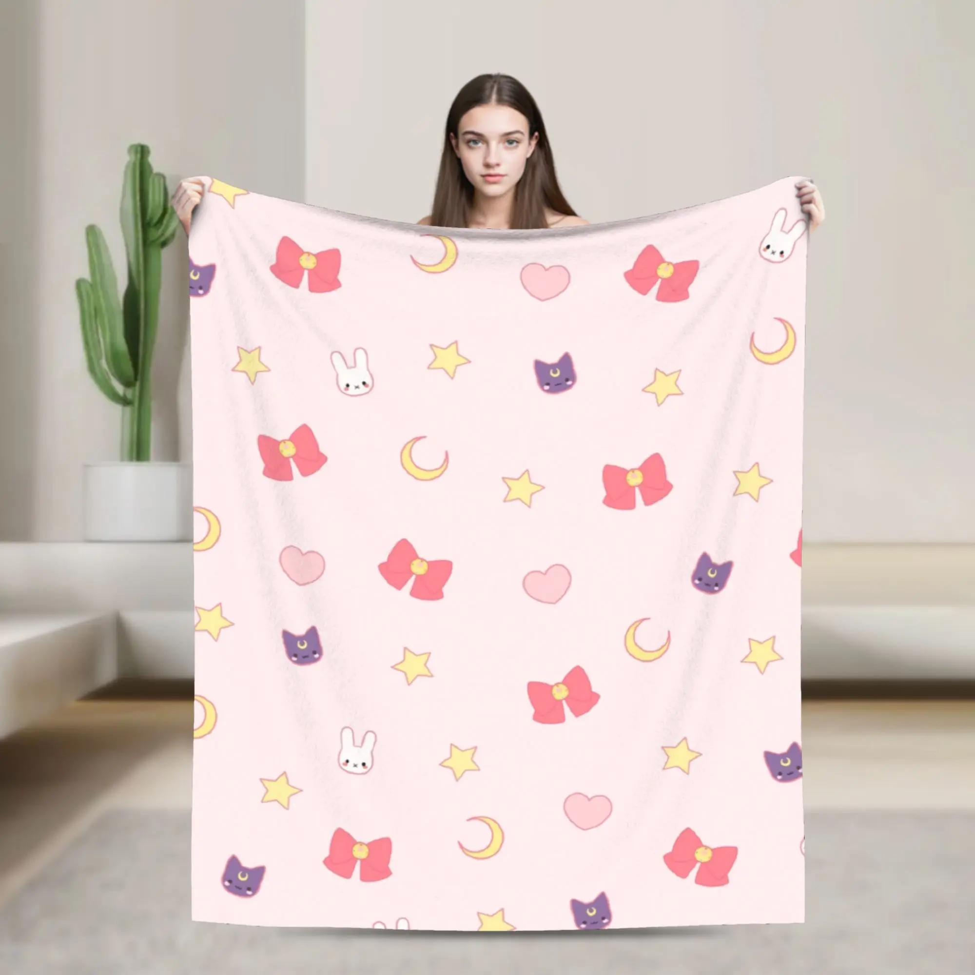 

Sailors Moons Anime Blankets Flannel Winter Portable Warm Throw Blanket for Bed Office Bedspreads