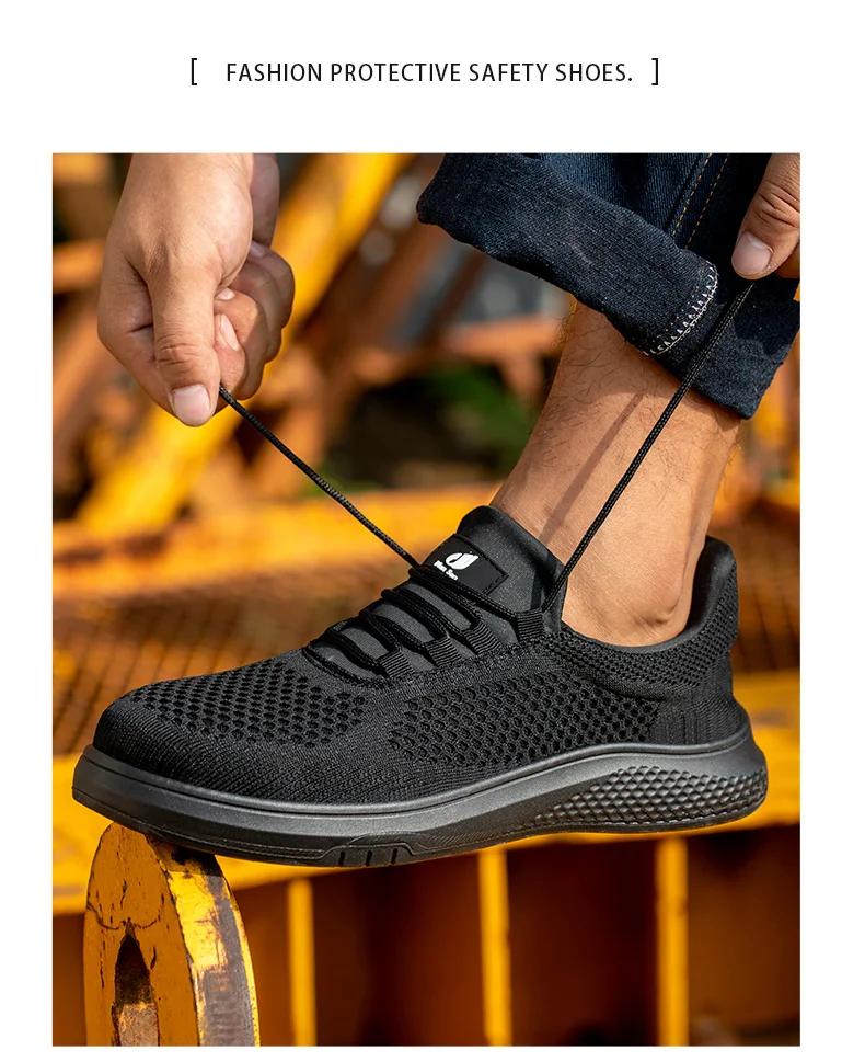 Neue rutschfeste Arbeitsschuhe für Herren, Stahlkappenschuhe, durchtrittsichere Arbeitsschuhe für die Baubranche, bequeme Sportschuhe für Herren – Detail 20