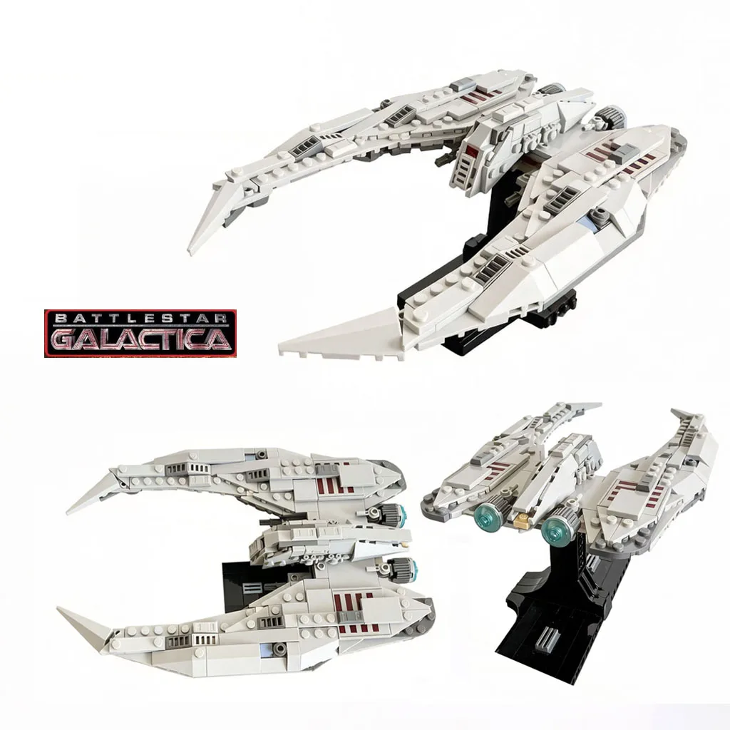 NEW 314PCS MOC the Battlestar Galactica Cylon Raider 2004 Building Blocks Model DIY Bricks Toy Kid Educational Assembly Set Gift