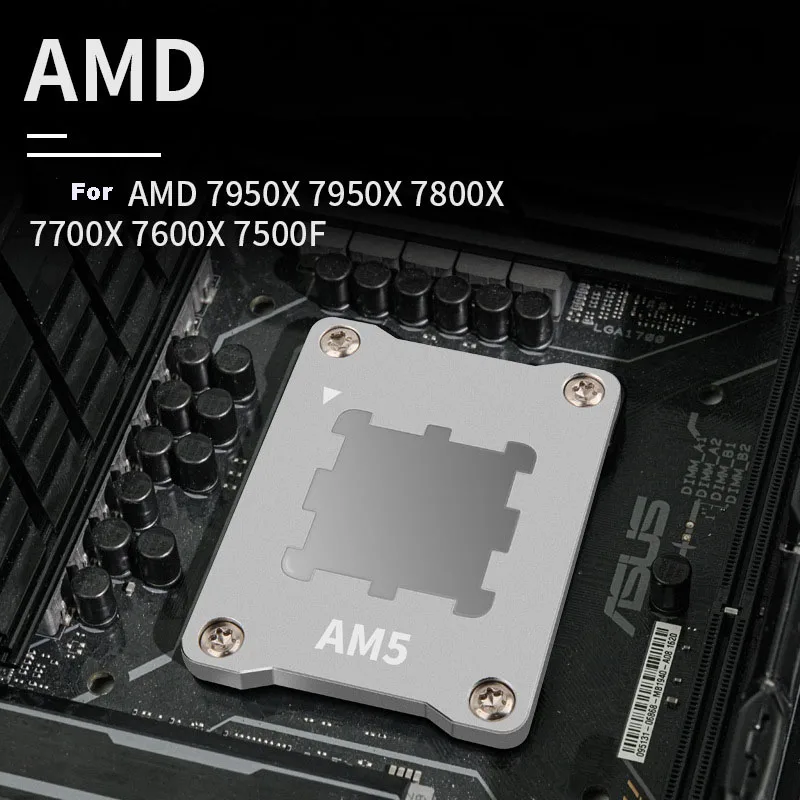 AMD AM5 CPU Holder Aluminum Alloy Frame Anti Pressure Buckle Clamp RYZEN1700 Processor Cover Stand Bending Correction Bracket