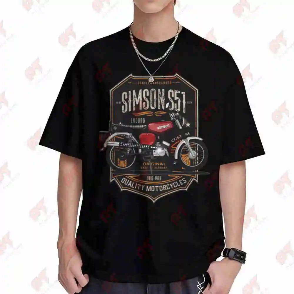 Simson S51 Motorcycle Short Sleeve Tee 100% Cotton T-Shirt