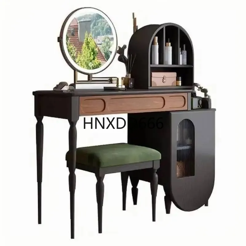 

Итальянский черный туалетный столик, табурет с выдвижным ящиком, большой красивый полный набор, шкаф для макияжа, роскошная современная мебель Penteadeira Feminina