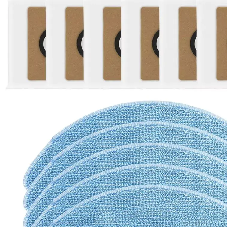 Microfiber Mop Cloths Plus 6 Dust Bags For ILIFE A12 Pro V9 G9 Robot Vacuum Cleaner Home Floor Cleaning Supplies