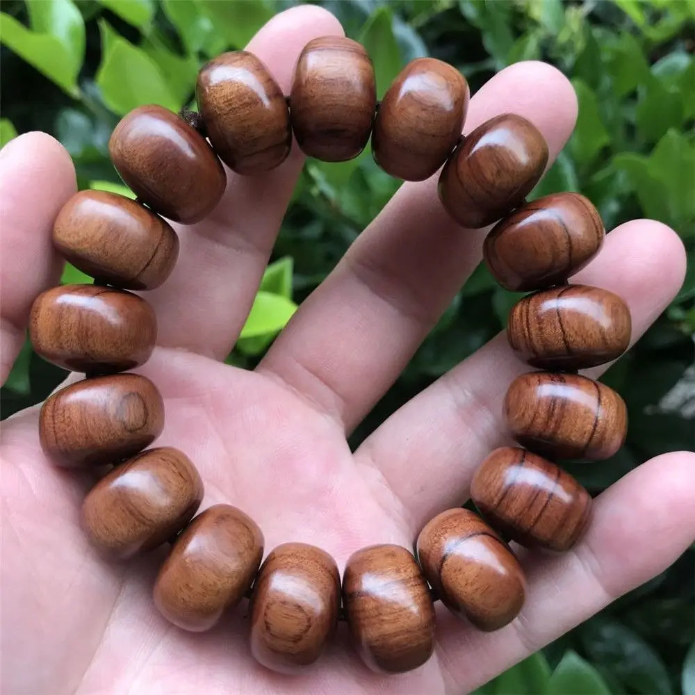 

Vietnam Red Sandalwood Willow Abacus Beads 18mm Bracelet Like Yellow Pear Hand String Beads Jewelry Lucky Rosary Beads for Men