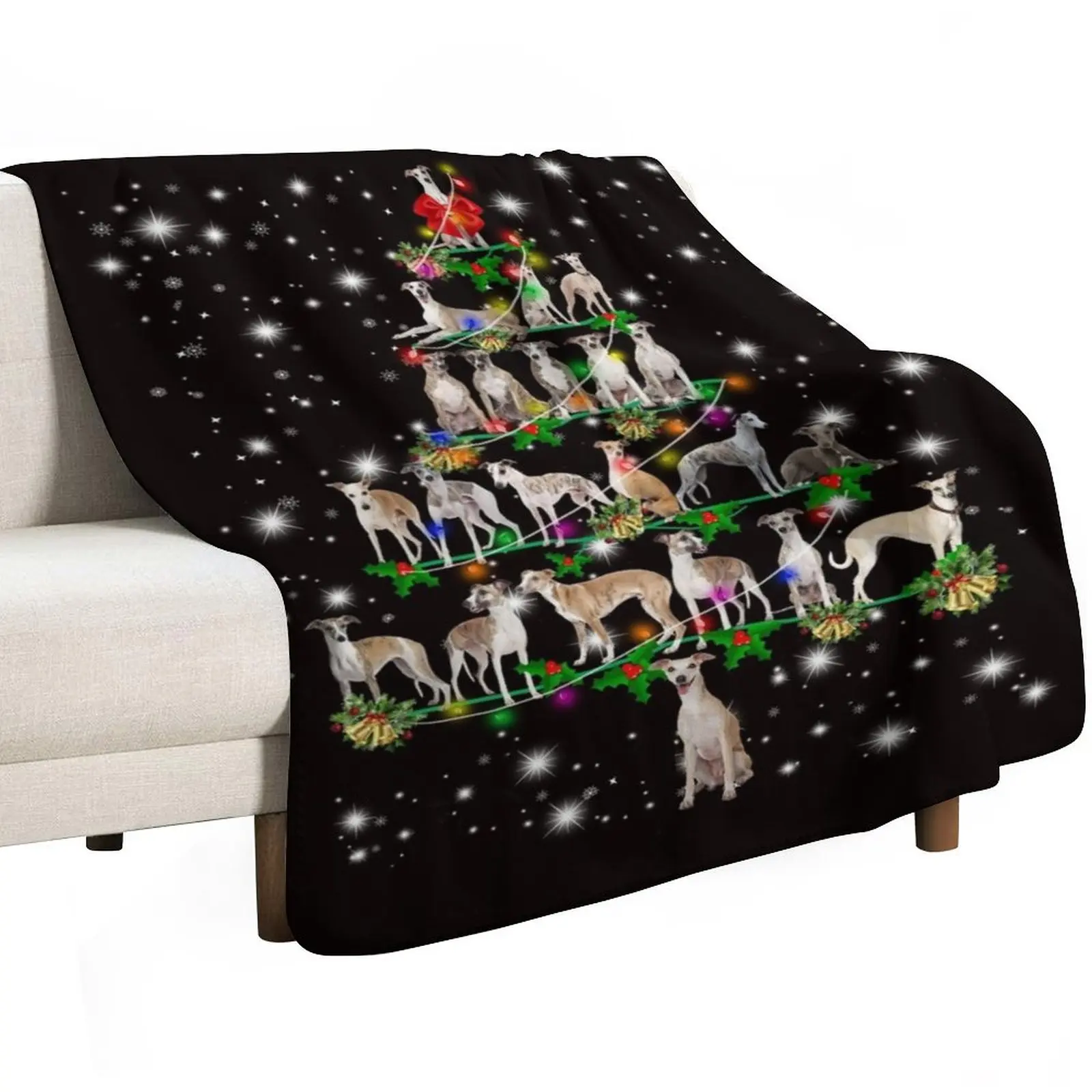 Funny Christmas Whippet Dog Lovers Gift Throw Blanket Stuffeds Weighted Decorative Beds Custom Cute for sofa Blankets