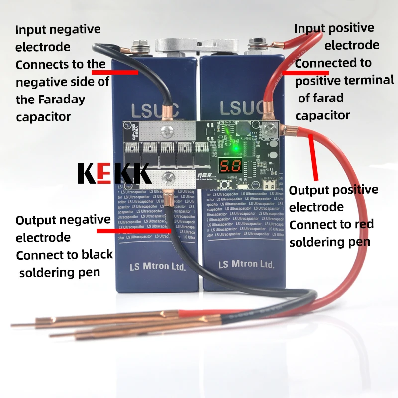 Imagem -04 - Pequeno Handheld Portátil Spot Welder Kit Faça Você Mesmo 5v Farad Capacitores Pcb Control Board 18650 Bateria Máquina de Solda a Ponto k6
