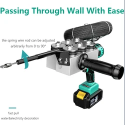 Lithium Electrical Threading Machine Automatic Electrician Wall Wiring Machine Concealed Tube Threading Device Wire Puller Tool