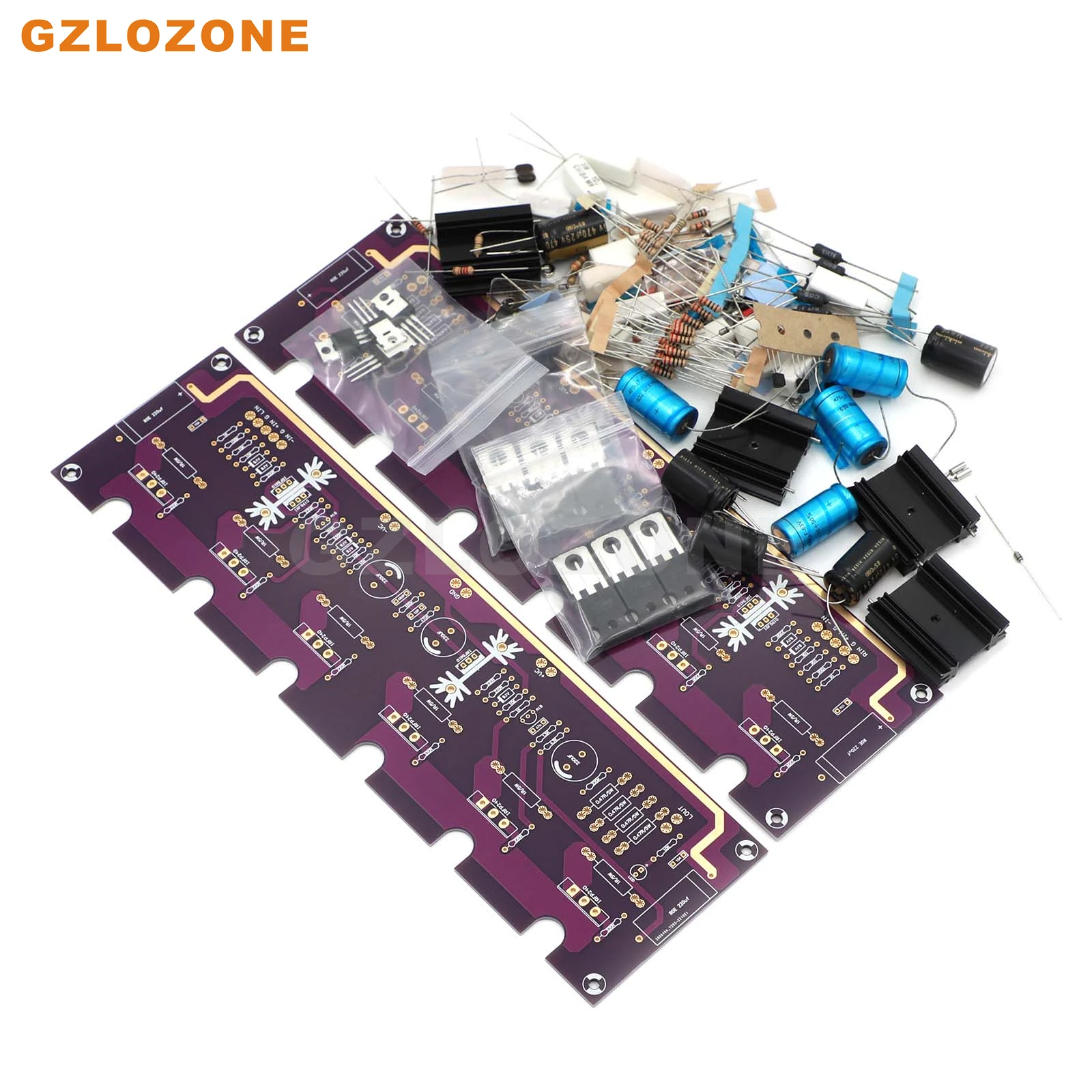 Imagem -06 - Oi-end Roxo Ouro Passagem Aleph5 Fet a5 Puro Classe a Amplificador de Potência Kit Diy Placa Acabada 60w Mais 60w Ohm 2ch