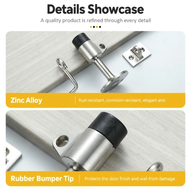 Door Contact Stop with Metal Body and Integrated Retaining Arm 448A