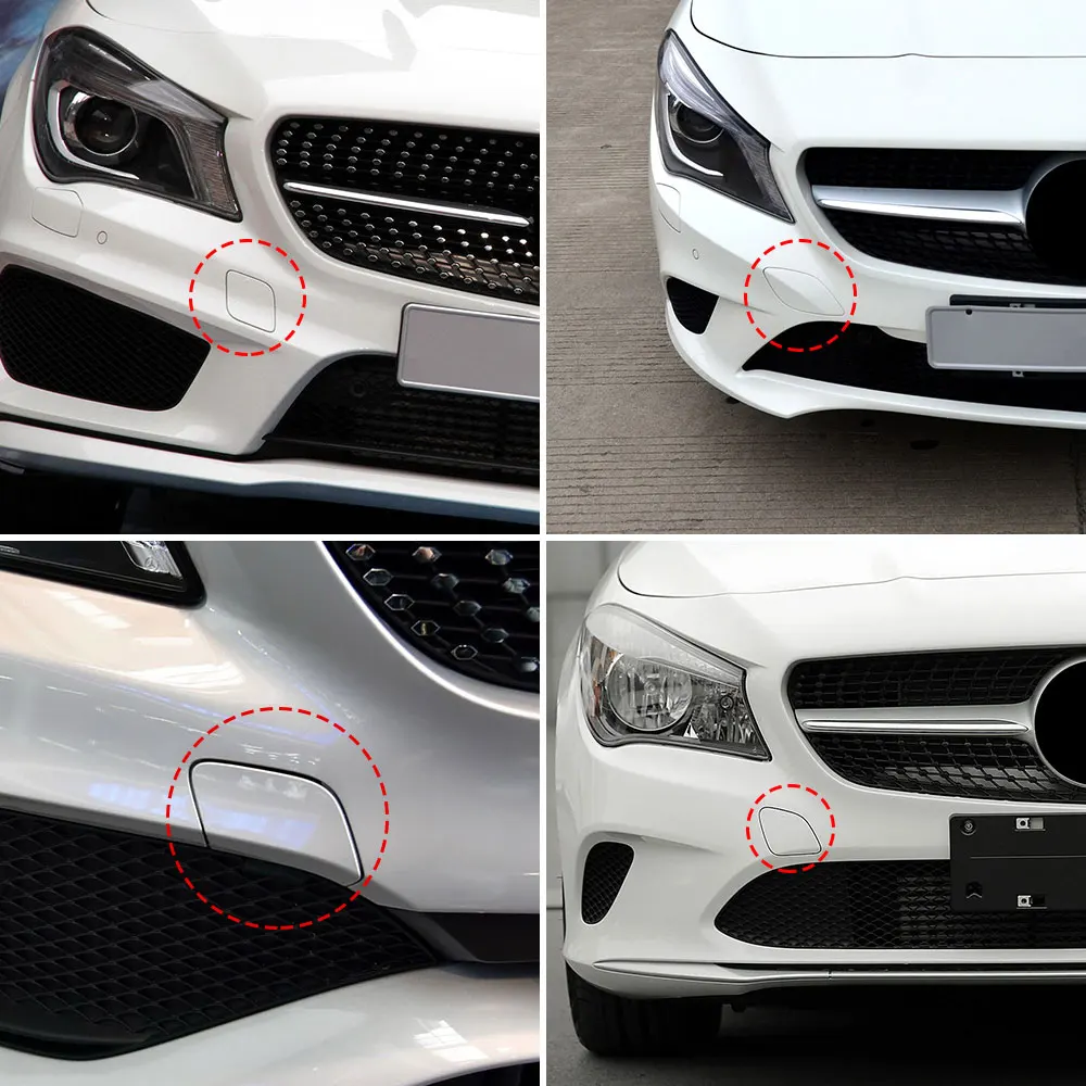 For Mercedes W117 Car Front Bumper Tow Hook Cover Cap Black White Red For Benz CLA Class 2014-2019 CLA180 CLA200 CLA220 CLA260