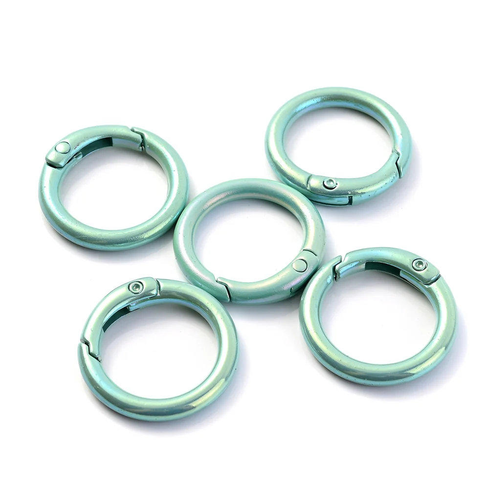 5pcs Colorful AB Round Spring Gate Ring Connectors