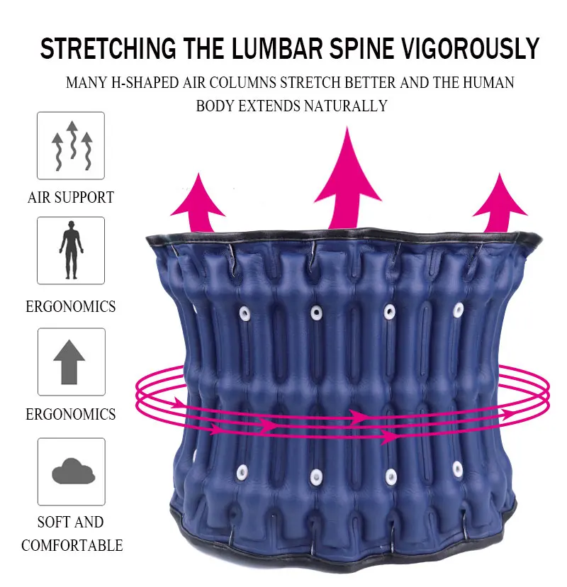 Inflatable Waist Brace Waist Fixed Belt Traction Decompression Belt for Male and Female Adult Lumbar Spine Air Traction Device