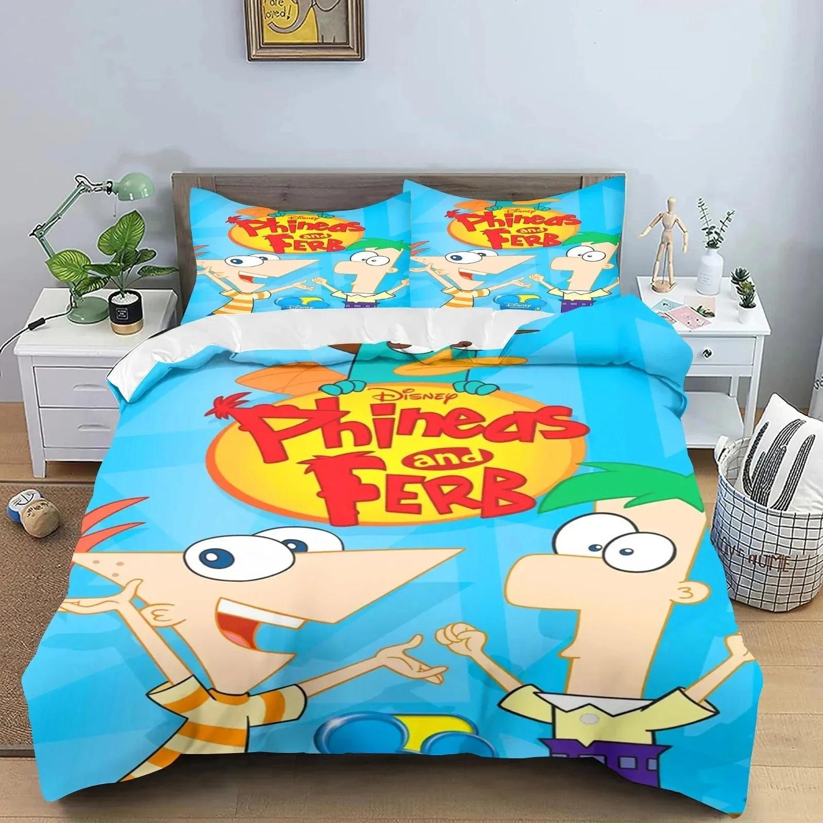 set-di-biancheria-da-letto-3d-print-fashion-phineas-cartoon-ferb-per-ragazzi-e-ragazze-copripiumino-e-federa-misure-twin-queen-king-per-cameretta-ragazzi-e-adulti