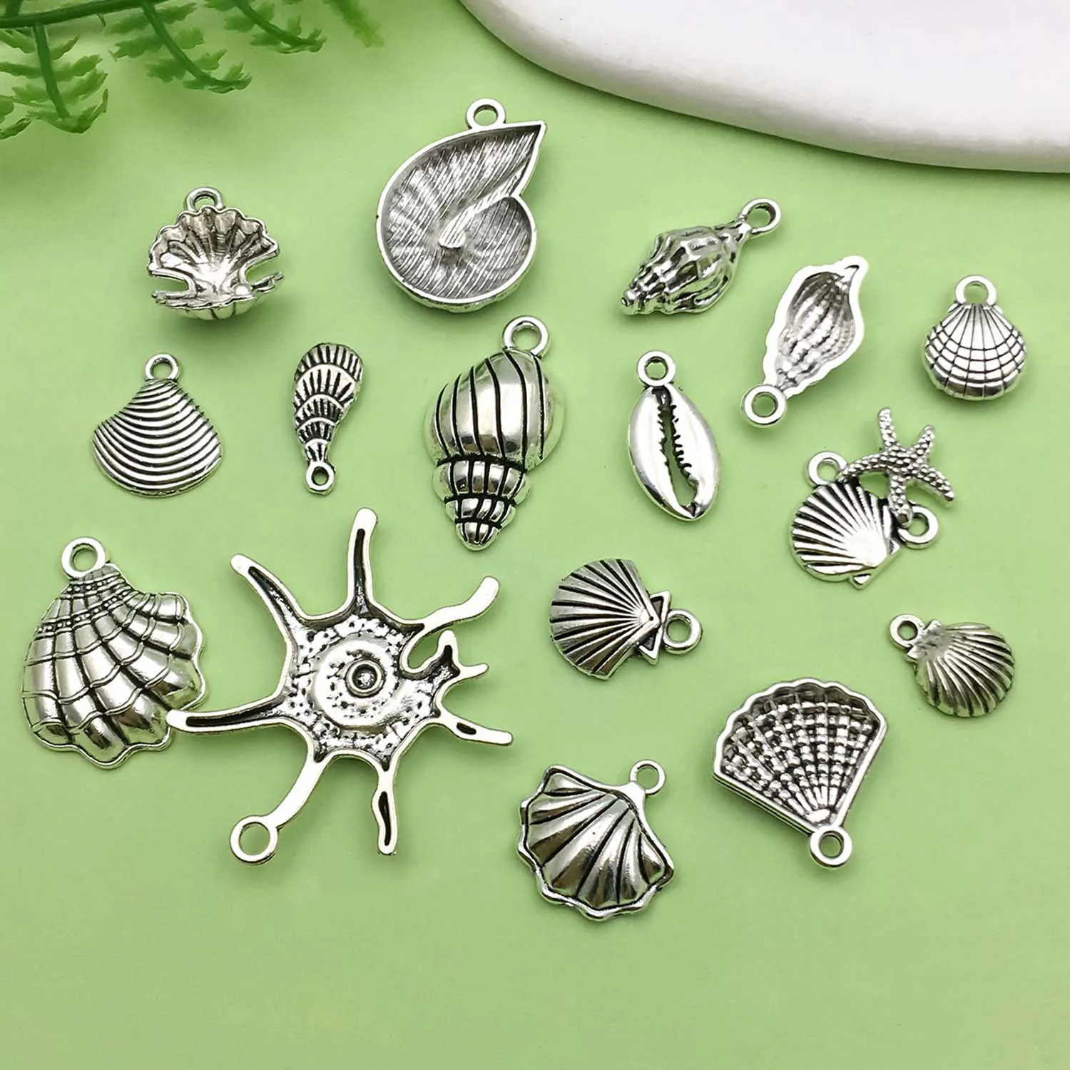 16/20pcs Vintage Conch Shell Design Charms Alloy Marine Life Pendants for DIY Bracelet Necklace Jewelry Making Accessories