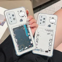 Cute Puppy Wallet Card Slot Holder Phone Case For Samsung S24 Ultra A54 A55 A34 A52 A33 A35 A25 A24 A15 A71 S22 S23 S21 FE Cover