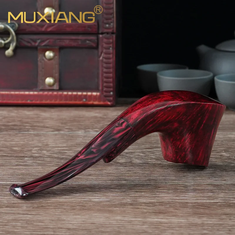 Imagem -06 - Muxiang-classic Volcanic Pipe Flame Patterned Pipe Briarwood Tobacco Pipe mm Filtro Tosse Boca Handmade Cachimbo