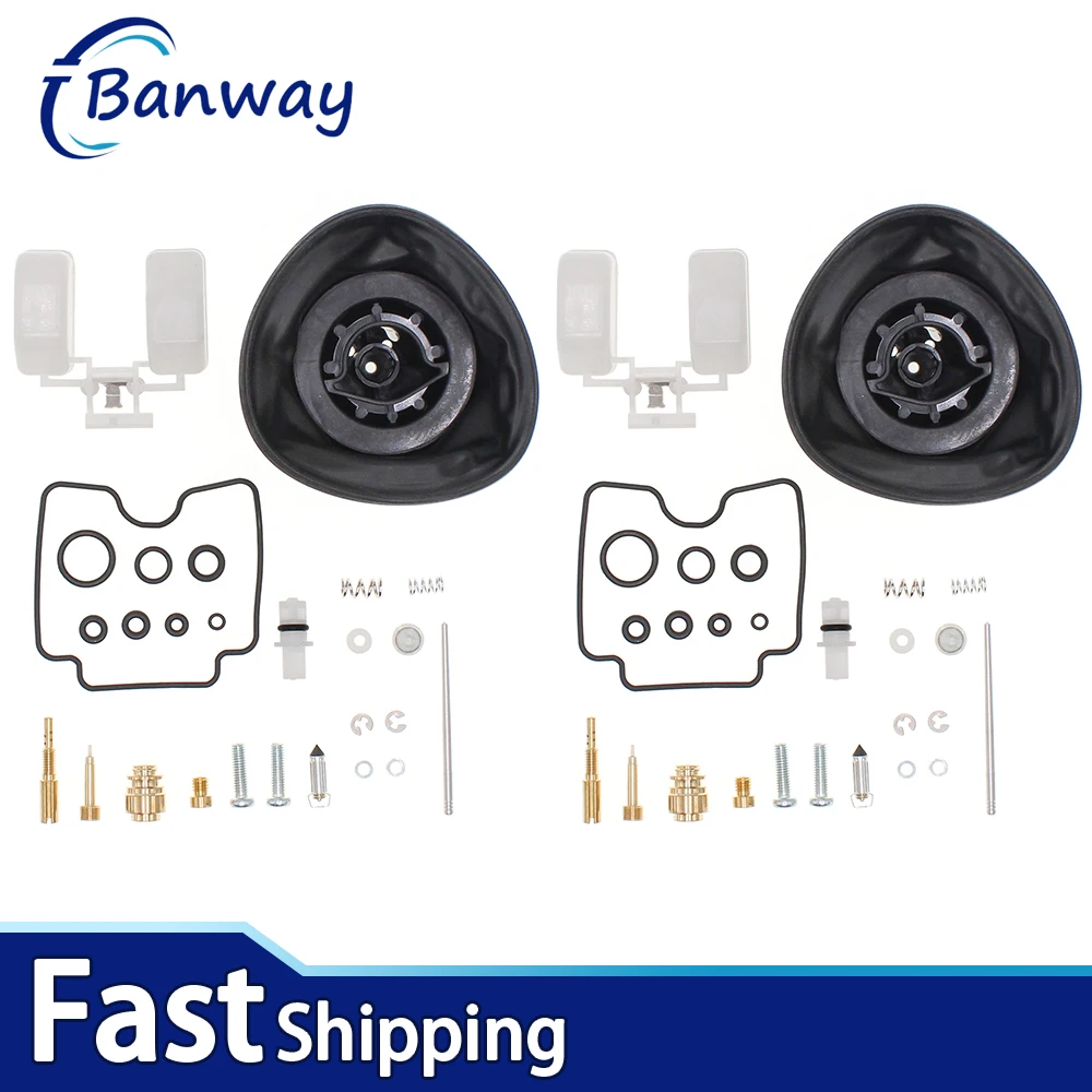 

2X для Yamaha XVS1100 V-Star Drag Star 1100 1999-2007, комплект для ремонта карбюратора, комплект для восстановления карбюратора, прокладка вакуумной диафрагмы