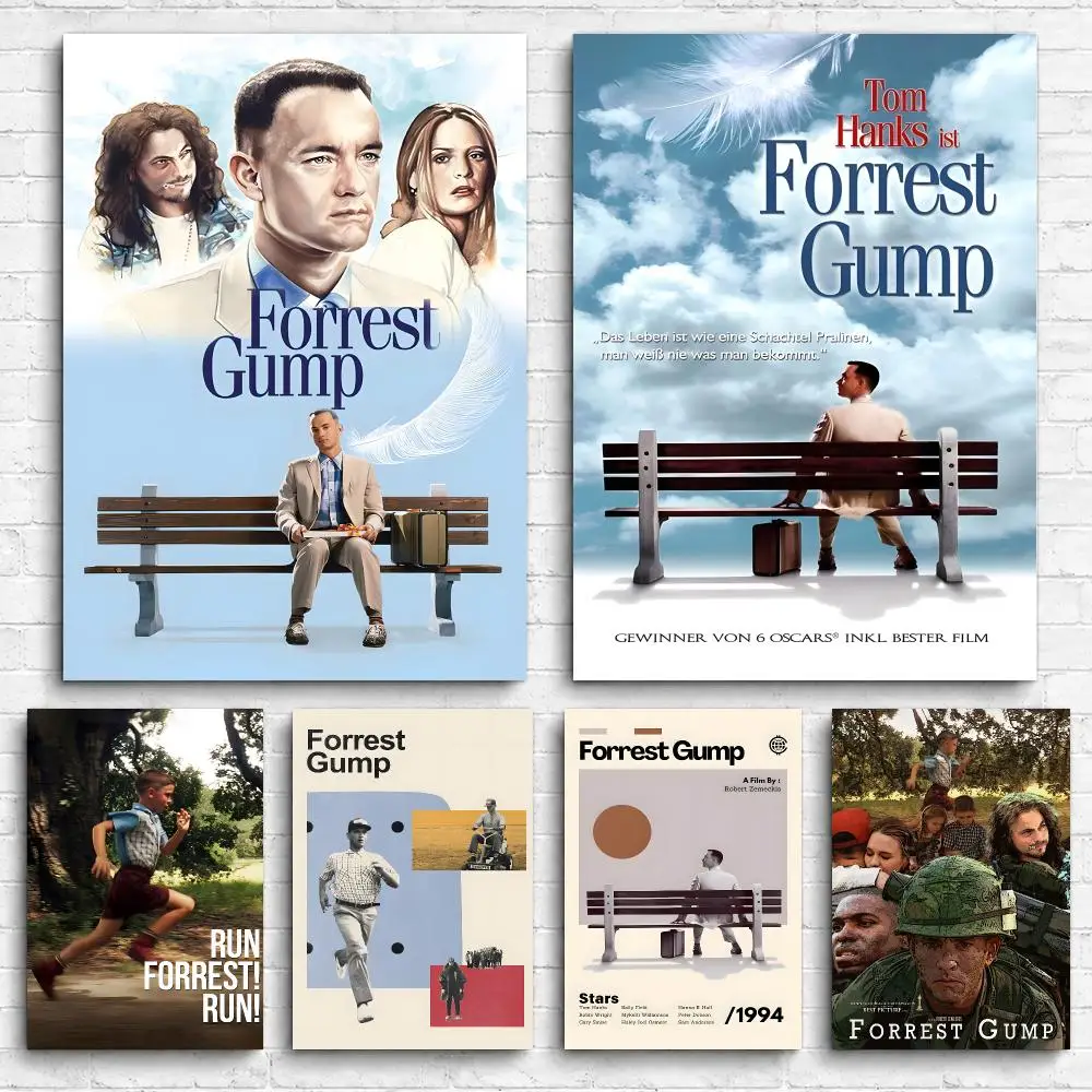 Classic Movie F-Forrest G-Gump Framed Wall Painting Canvas Poster Ready to Hang Wall Art for Bedroom Living Room Home Decor Gift
