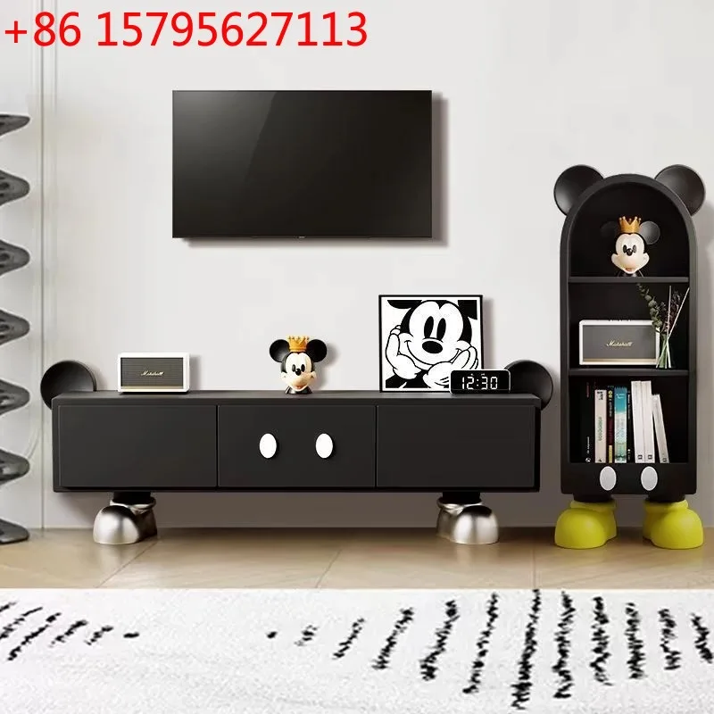 Mickey TV cabinet storage locker integrated living room home floor TV coffee table combination small apartment side cabinet