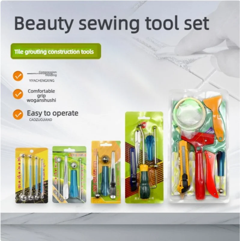 

5 in 1 grout removal hand tool sets Ceramic Tile gap repair beauty seam Pressed Ball Stick Floor Wall Corner Angle Scraper Knife