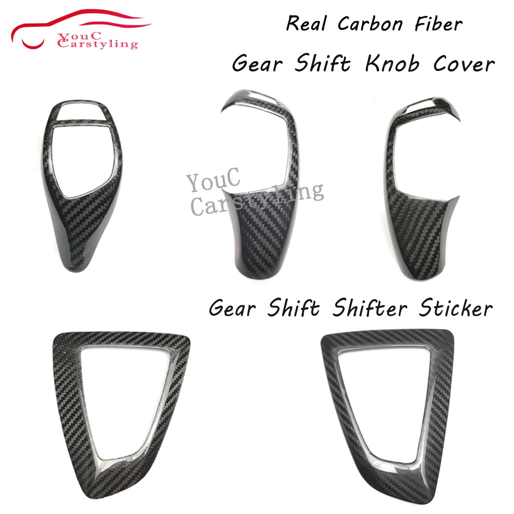 Carbon Fiber Gear Shift Knob Cover & Gear shift Shifter Sticker for BMW F30 F31 F20 F21 F22 F32 F33 F36 F10 F12 F13 F06 F34 F15