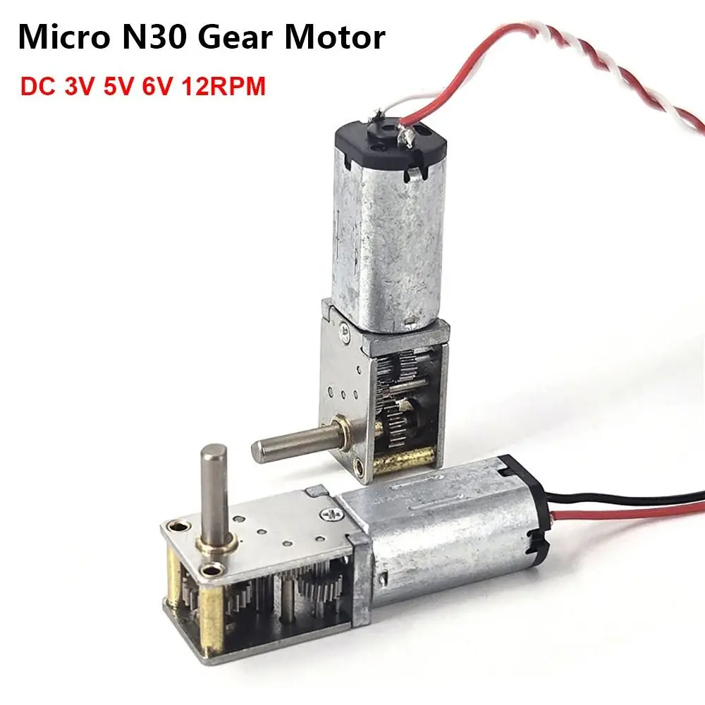 

1Pcs New DC 3V 5V 6V 12RPM Micro N30 Gear Motor Mini Single Long Shaft Gearbox Motor Right Angle Slow Speed Reduction Motor