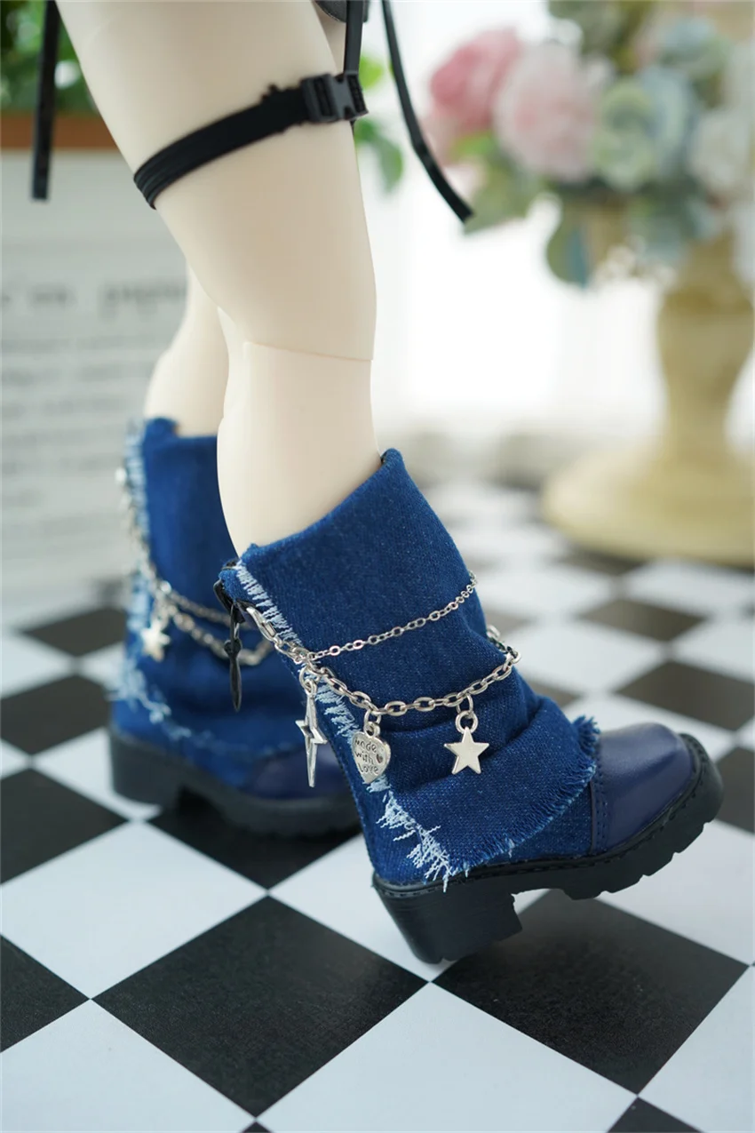 BJD toy Shoes 1/4 ，1/6 square head thick bottom chain Heaps boots bjd doll Accessories