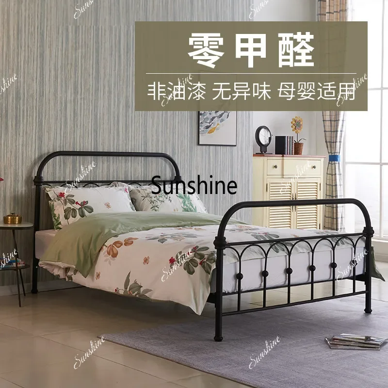 YAmerican rural retro pastoral simple modern high-end environmentally friendly double wrought iron bed