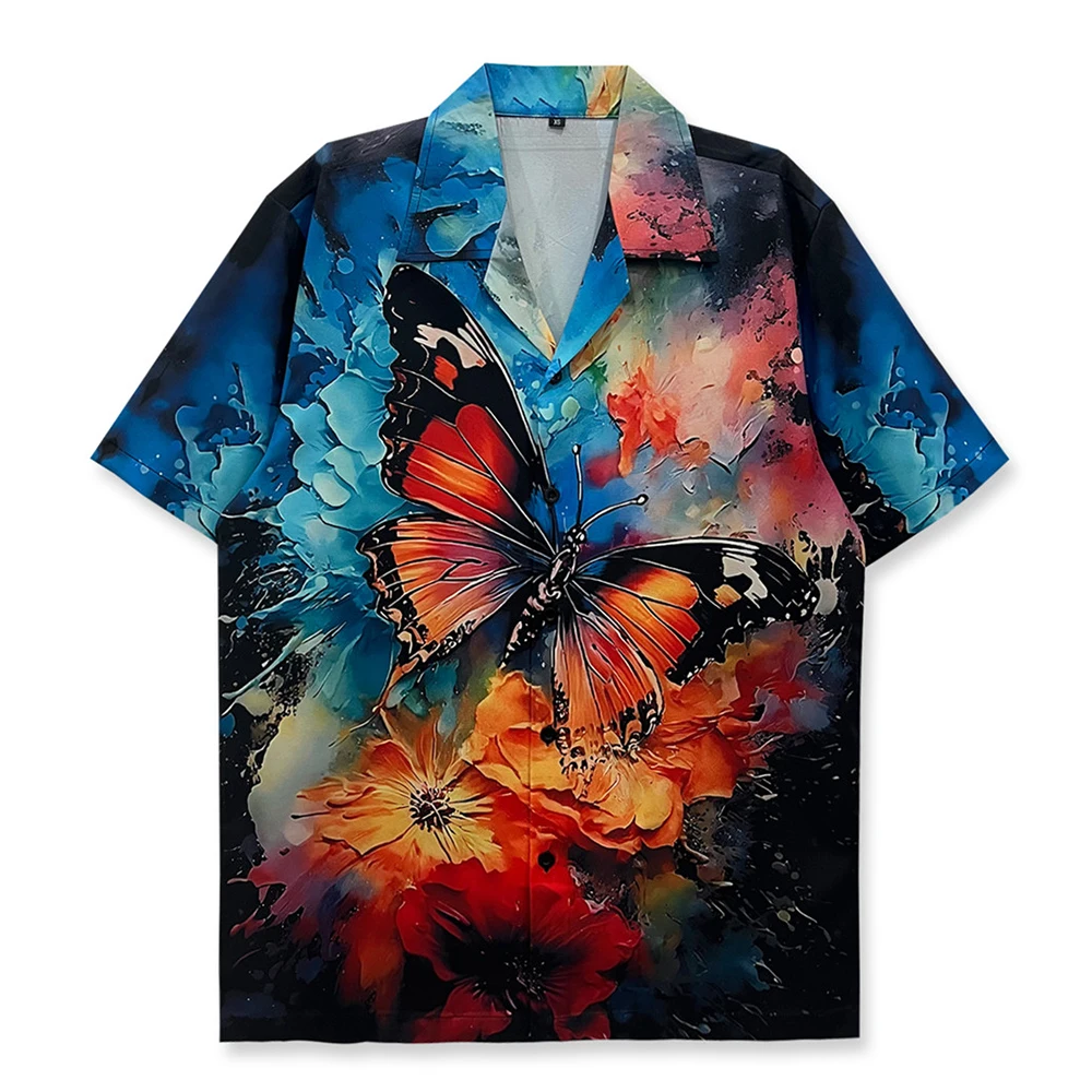 

Темная икона, красочные бабочки, мужские и женские рубашки, летние гавайские рубашки