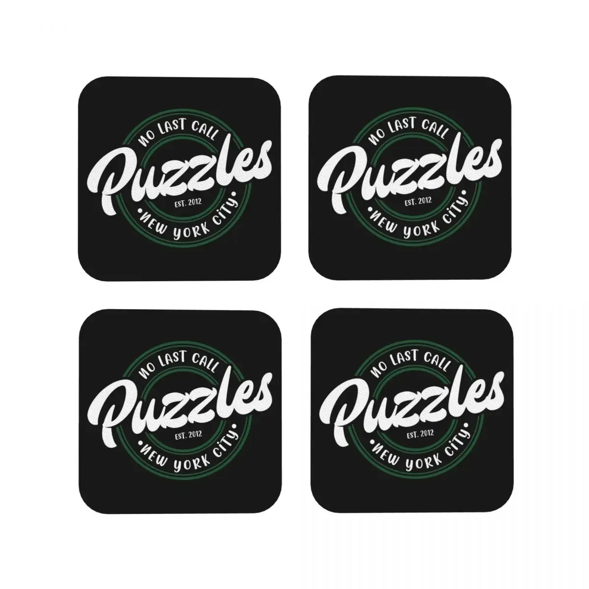 No Last Call! Puzzles In White Coasters Coffee Mats Set of 4 Placemats Tableware Decoration & Accessories Pads for Home Kitchen