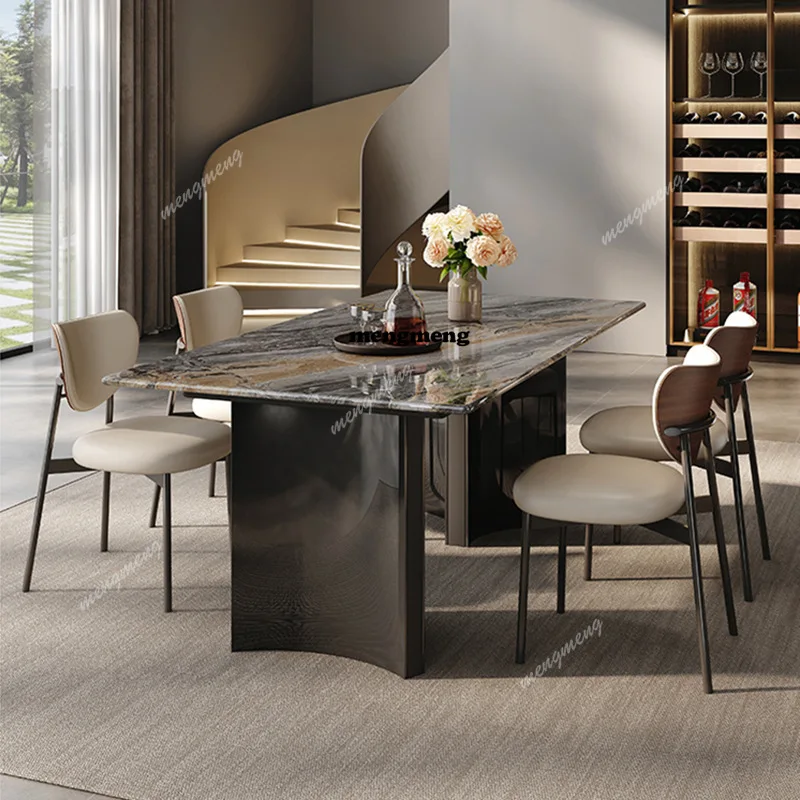 

Italian Luxury Marble Dining Tables Nordic High-End Restaurant Homestay Dining Table Chair Set Designer Home Furniture