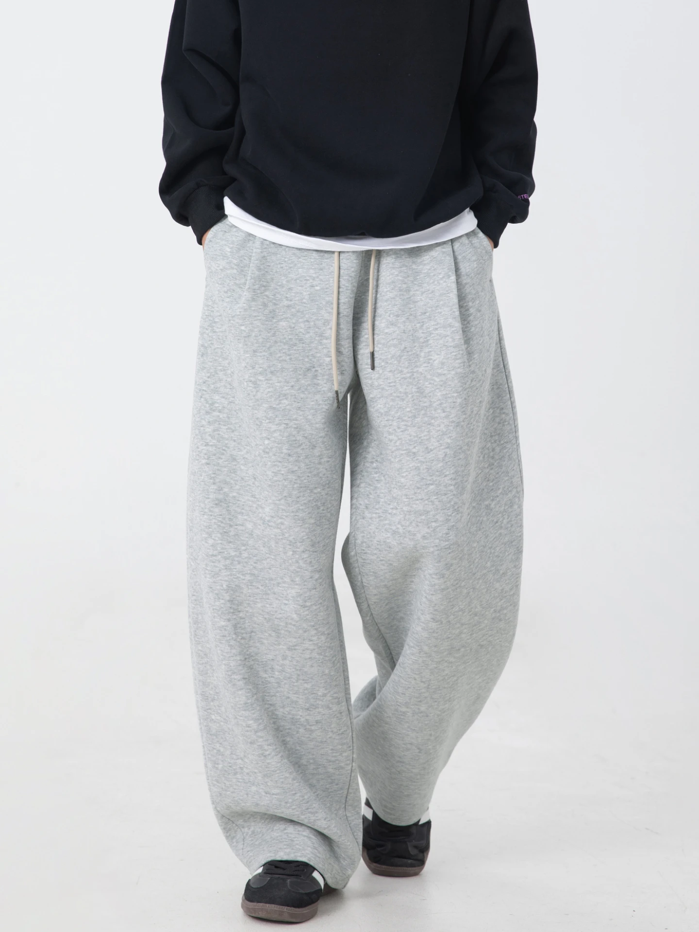 

Ретро модный бренд, тяжелые драпированные спортивные штаны, мужские свободные и универсальные широкие спортивные повседневные брюки в американском стиле