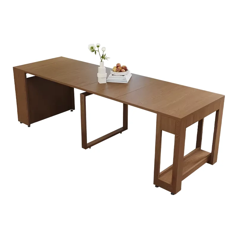 XX-2026 New Design Wooden Frame Optional Sizes Extendable Transformer Dining Table for Dining Room