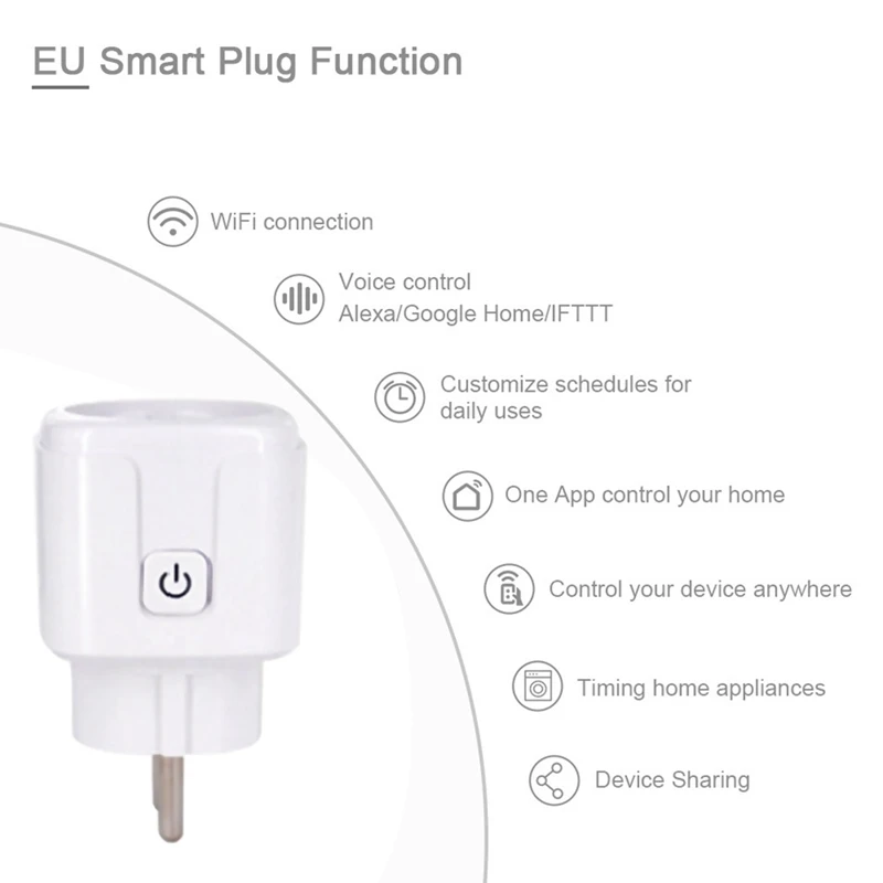 4PCS Smart Socket Wireless Timer Sockets Voice Control Works+Smartlife For Google Assistant Alexa EU Plug